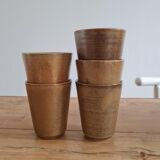 Set of 5 cups in Digoin sandstone