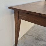 Table de Ferme en chêne massif 19éme, un tiroir piètement fuseau 1m49