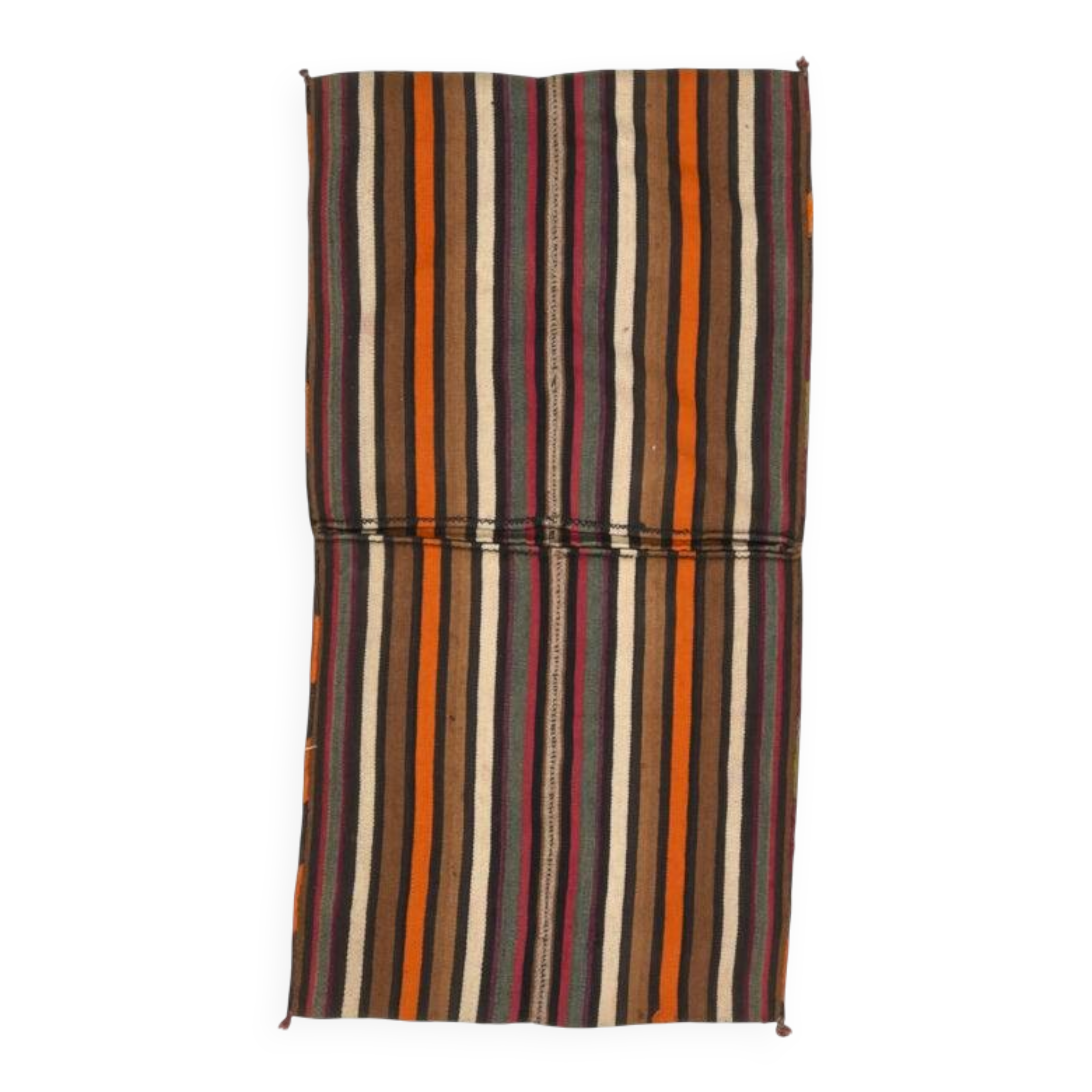 Vintage bath mat - Striped kilim