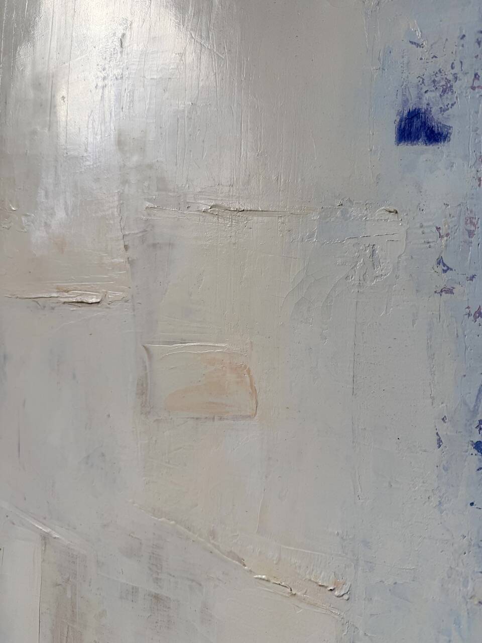 Toile abstraite blanche, peinture à l’huile XXème