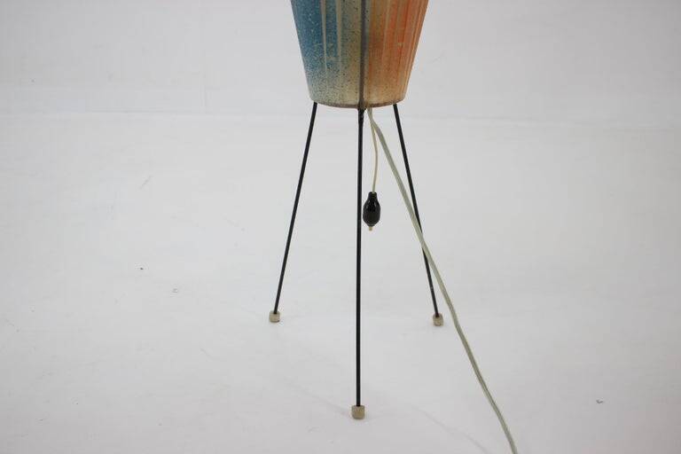 Big mid-century Space Age floor lamp "Rocket" Czechoslovakia / 1960s