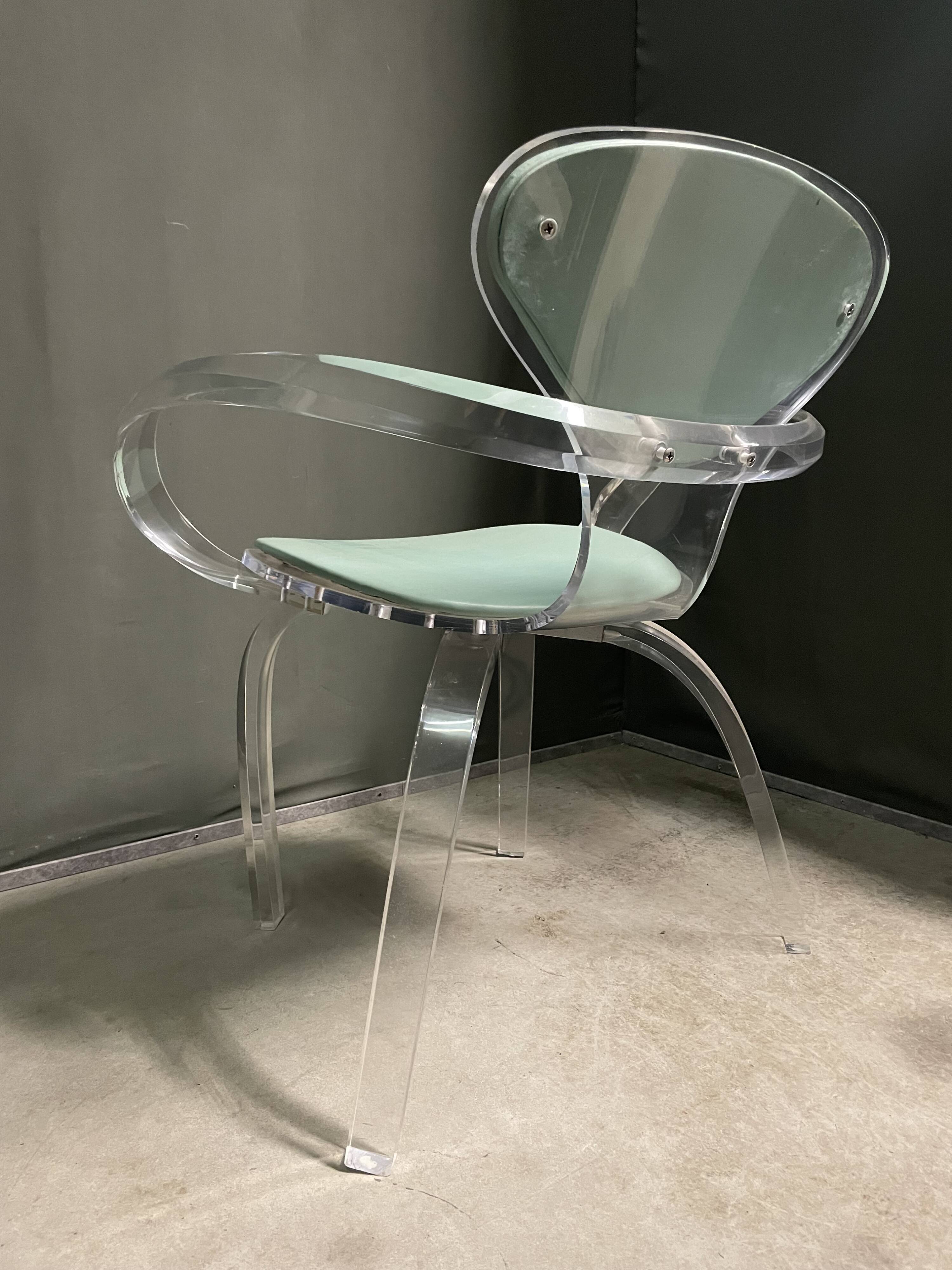 Very rare 1980's thick acrylic armchair