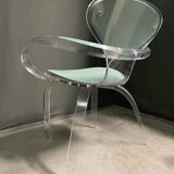 Very rare 1980's thick acrylic armchair