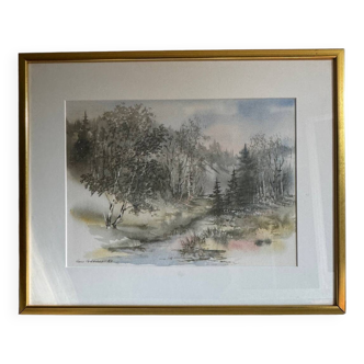Watercolor by Danish artist Karin Andersen