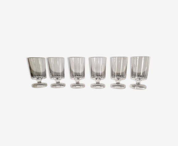 Lot de 6 verres à liqueur cavalier luminarc transparent avec belle effet sous le verre vintage 70's