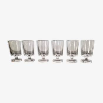 Set of 6 transparent luminarc cavalier liquor glasses with beautiful effect under vintage 70's glass