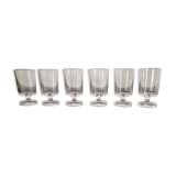 Set of 6 transparent luminarc cavalier liquor glasses with beautiful effect under vintage 70's glass