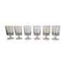Set of 6 transparent luminarc cavalier liquor glasses with beautiful effect under vintage 70's glass