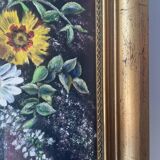 Large framed flower painting