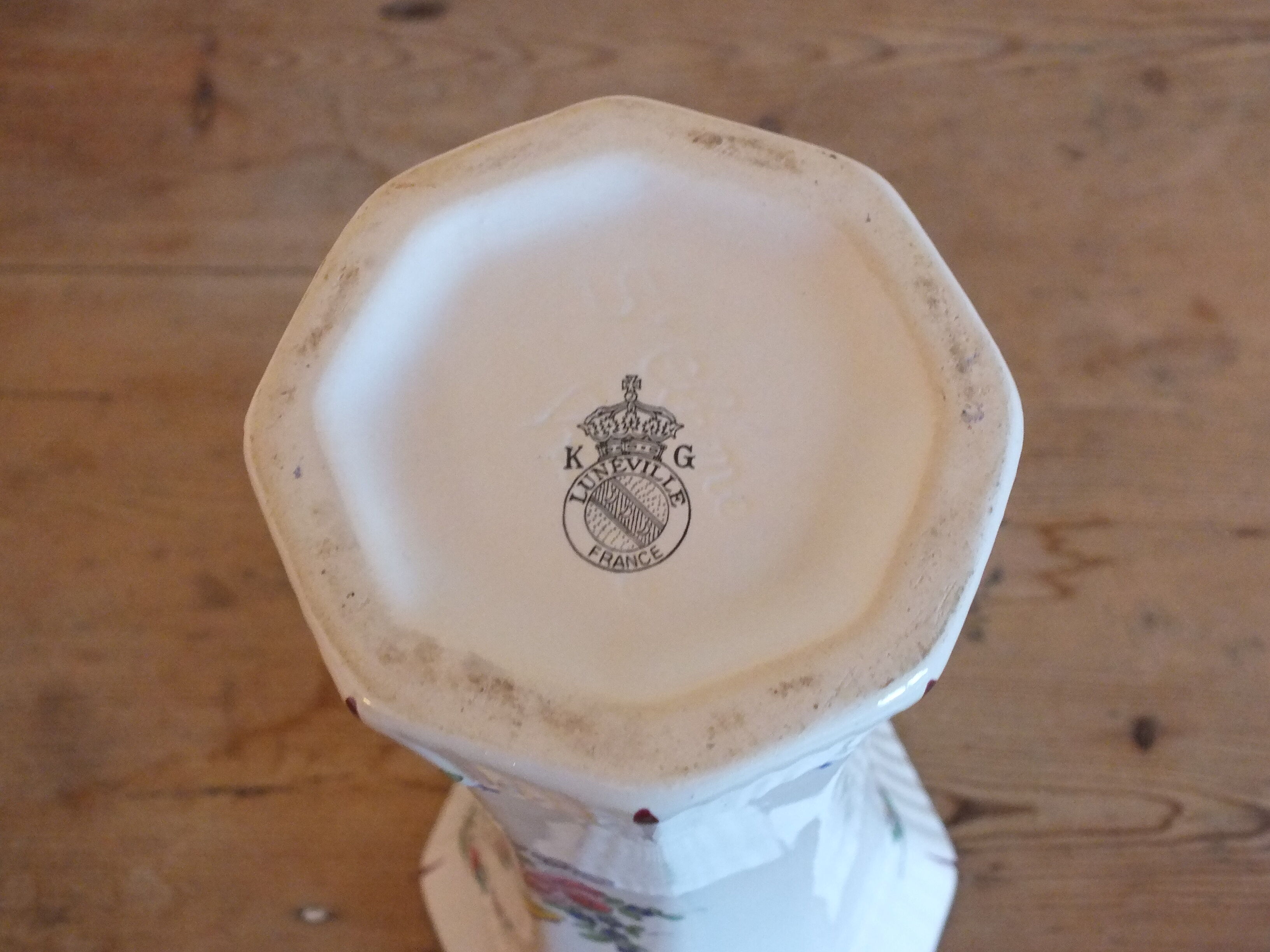 Earthenware vase of St Clement KG Lunéville decoration street lamp