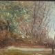 Impressionist painting, oil on wood signed, pastoral scene, Barbizon school