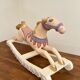 Hand-painted antique rocking horse – pastel nursery decor, heirloom toy