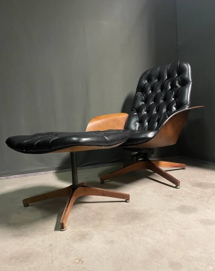 Iconic "Mr. Chair" Armchair & Ottoman – George Mulhauser for Plycra