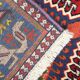Traditional oriental wool carpet hand made red blue area rug- 83x127cm
