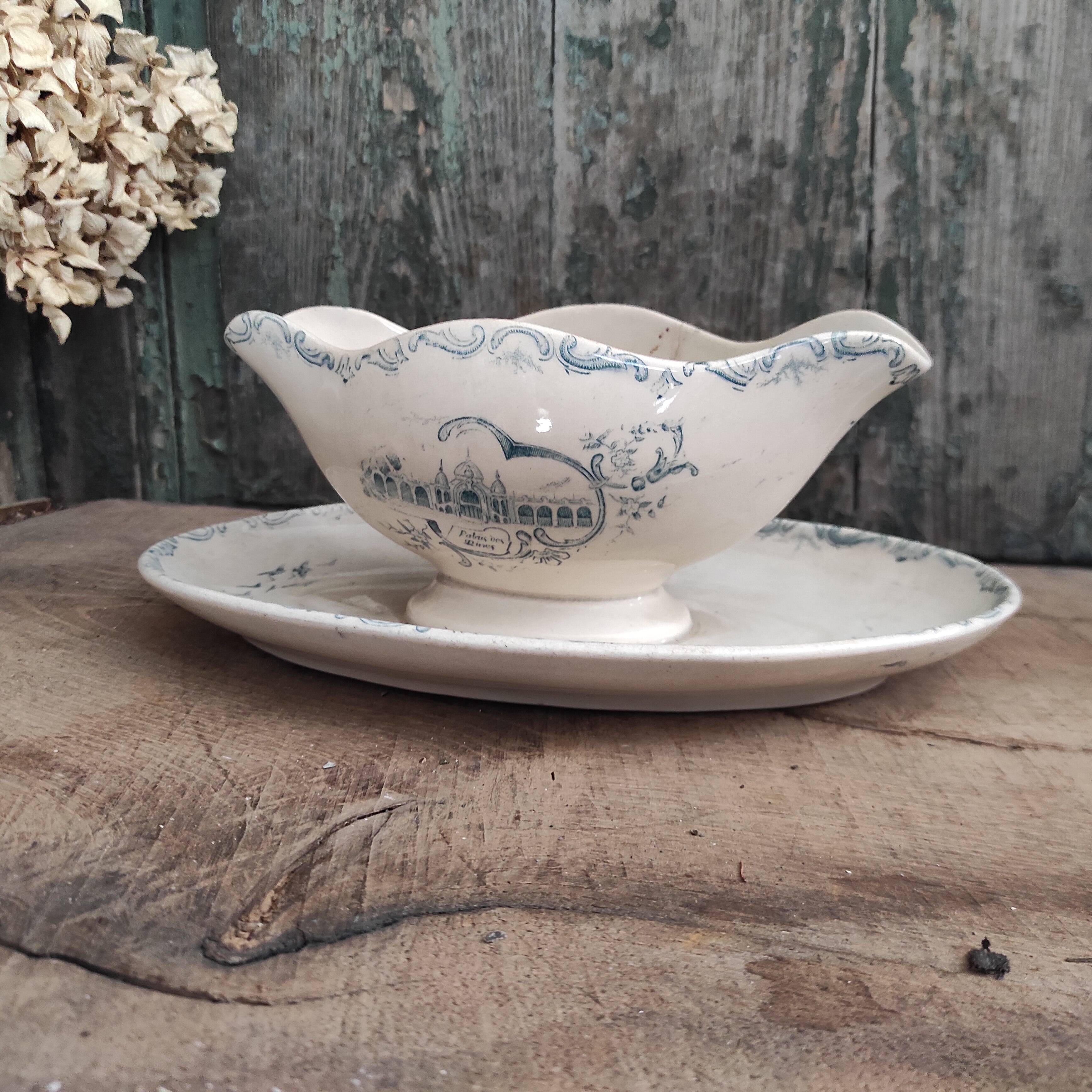French antique sauce boat made for the Expo Paris 1900, from A. Lebacqz Bouchart