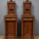 Pair of small side tables or bedside tables from the Napoléon III period, in walnut.