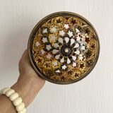 Pair of enamelled terracotta wall lights