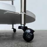 Minimalist Thrill metal coffee table or side table with wheels by Leitmotiv.