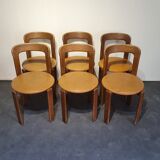 6 chairs by Bruno Rey, edited by Dietiker and manufactured by the workshop "Stuhl aus Stein am Rhein"