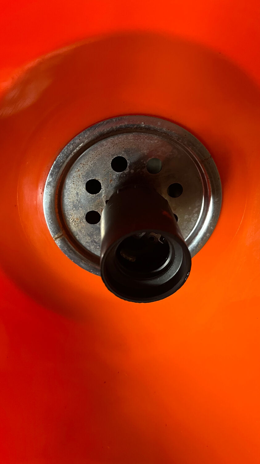 Orange globe pendant lamp 80s