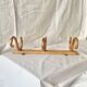 Old Thonet wall coat rack in bent wood - 3 hooks