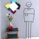 Miroir coloré de forme irrégulière dans le style d'Ettore Sottsass