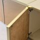 Low ivory lacquered enfilade, smoked mirror & brass JC Mahey, design 1970.