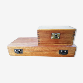 Pair of wooden boxes