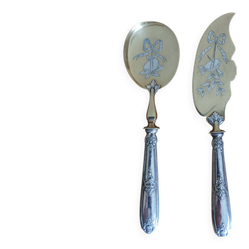 Couverts à glace manches en argent fourré