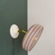 Vintage wall lamp with pink Clichy glass shade and silver edging