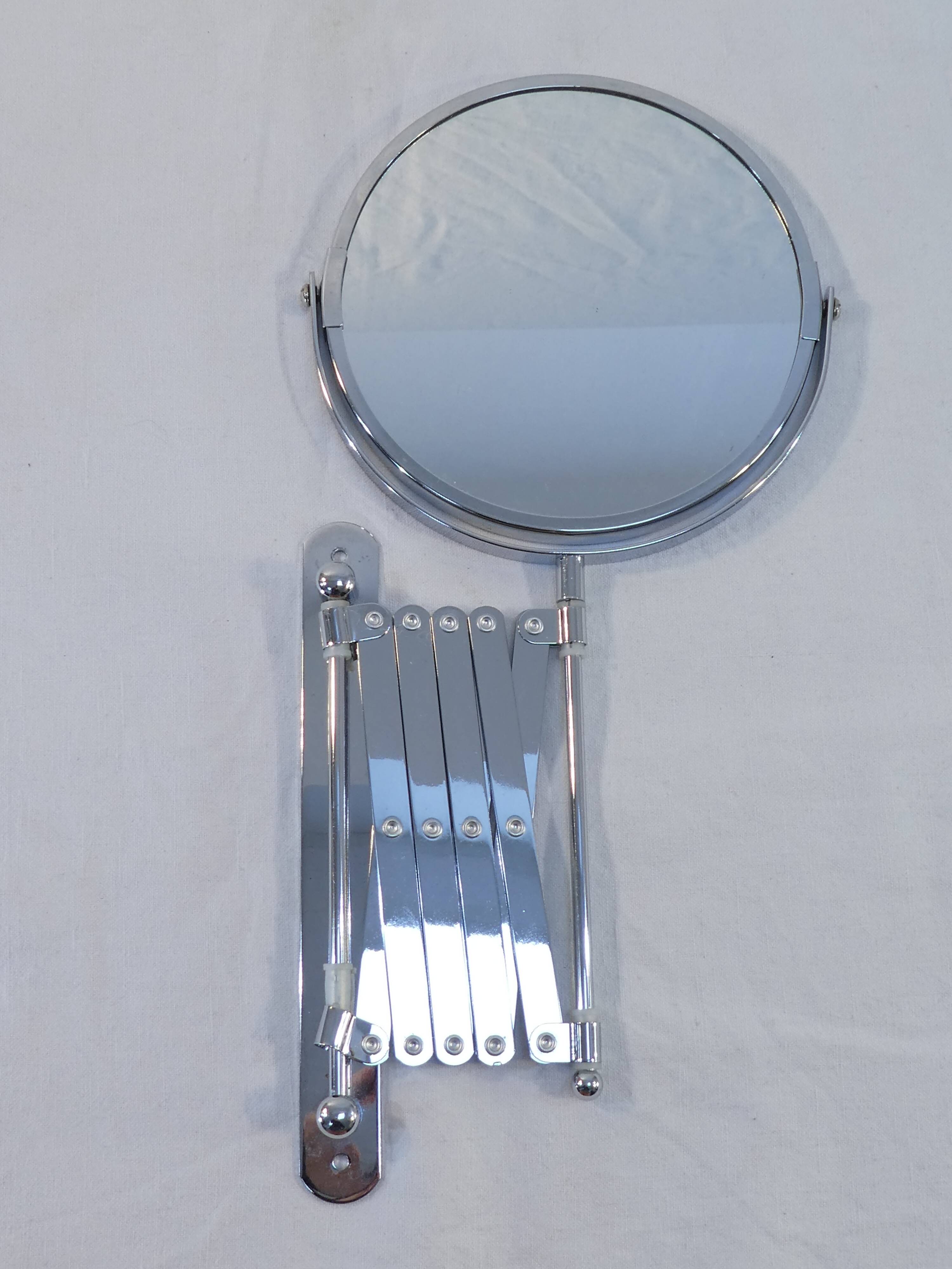 Vintage metal accordion wall mirror