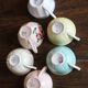 A set of 6 cups Colours Flowers Digoin Céranord Saint Amand