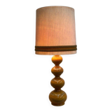 Lampe de table sculpturale vintage allemande Kaiser Leuchten des années 1970, grand modèle en céramique moutarde