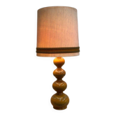 Kaiser Leuchten 1970s large mustard ceramic lamp – German vintage sculptural table lamp