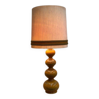 Kaiser Leuchten 1970s large mustard ceramic lamp – German vintage sculptural table lamp