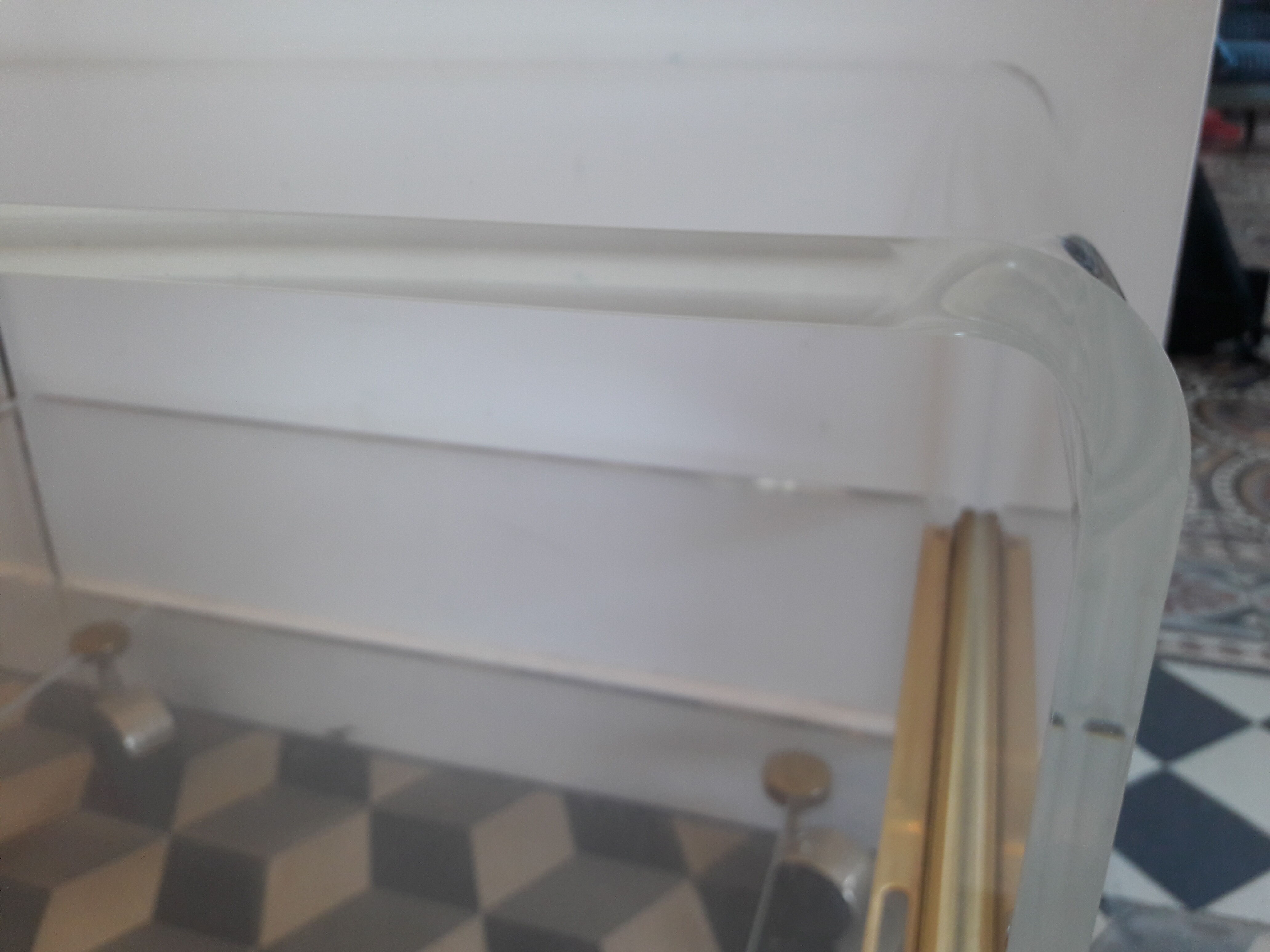 David Lange coffee table on plexiglass wheels Hi-Fi cabinet