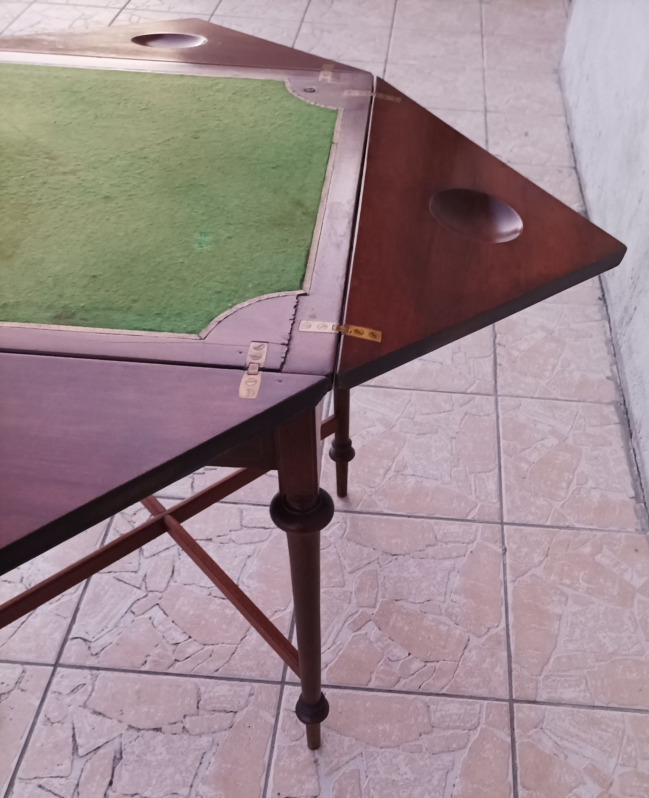 Game table in mahogany late 19th