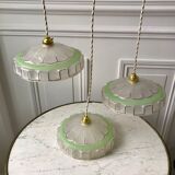 3 green granite glass suspensions 50-60s