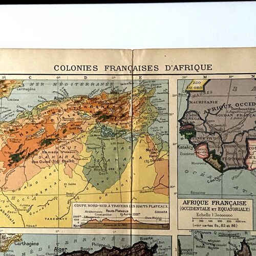 Carte "Colonies Françaises d'Afrique" 1930