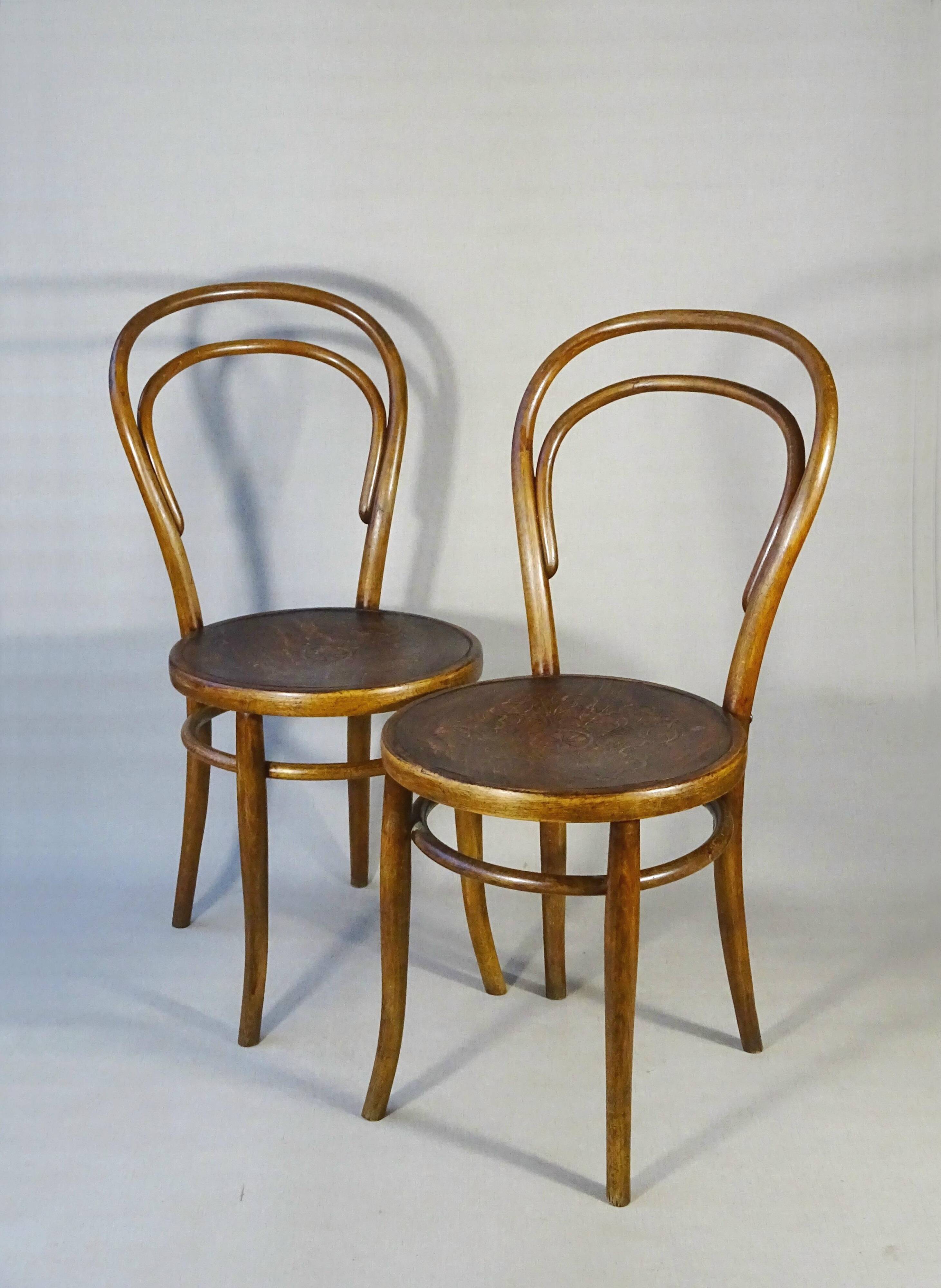 Set of 2 bistro chairs N°14 by Turpe - Germany 1900 -