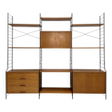 1960s Vintage Freestanding Walnut Shelving System by WHB