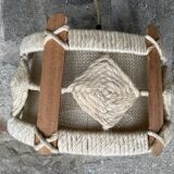 Scandinavian style jute and wood pendant light