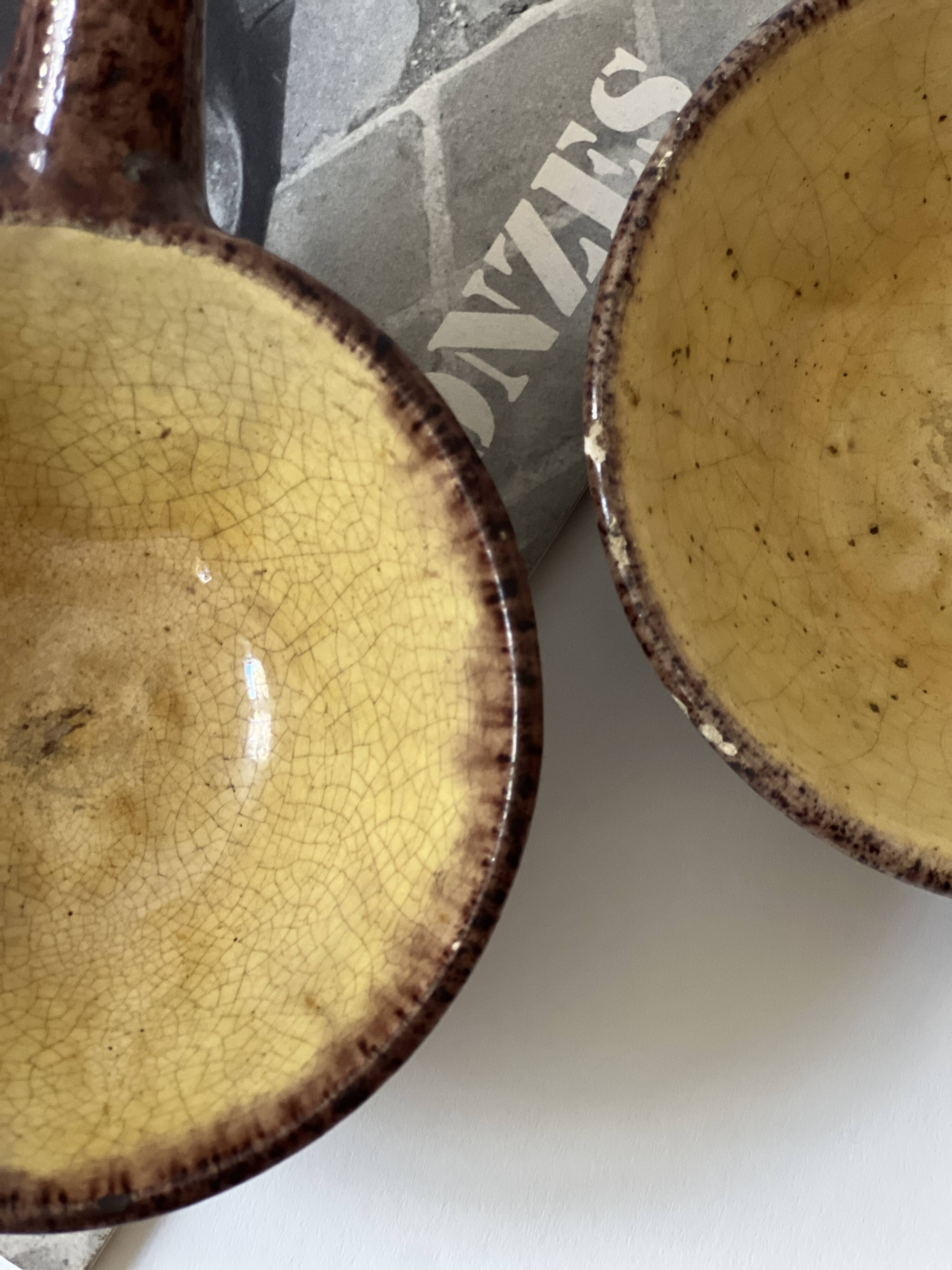 Set of ceres glazed ceramic ramekins, stoneware, france, 1960