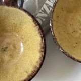 Set of ceres glazed ceramic ramekins, stoneware, france, 1960