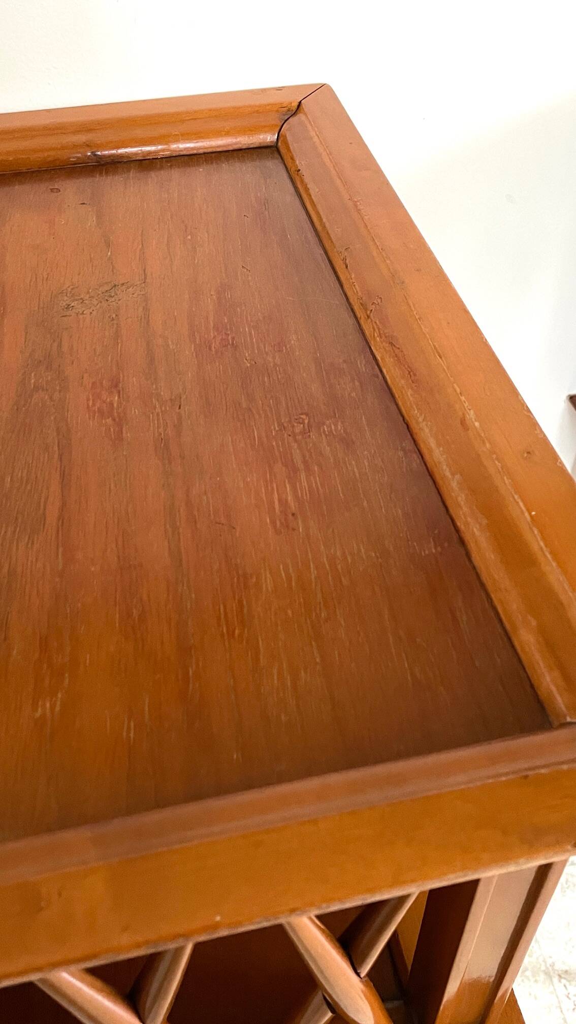 Vintage compass leg bedside table