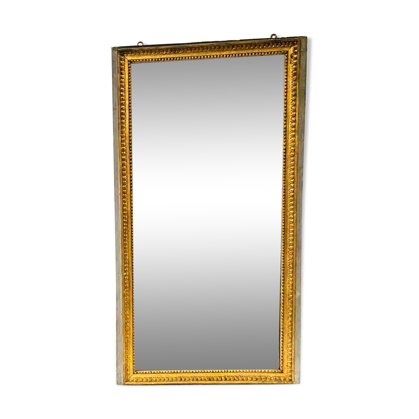 Louis XVI style mirror in wood and gilded stucco 19th century Mantel trumeau