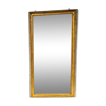 Miroir de style Louis XVI en bois et stuc doré XIX siècle Trumeau de cheminée