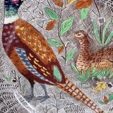 Plate in gien earthenware model rambouillet "couple of pheasants" signed in the décor, 26 cm