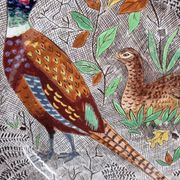 Plate in gien earthenware model rambouillet "couple of pheasants" signed in the décor, 26 cm