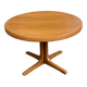 Baumann round extendable Scandinavian dining table with central leg, 1960s oak